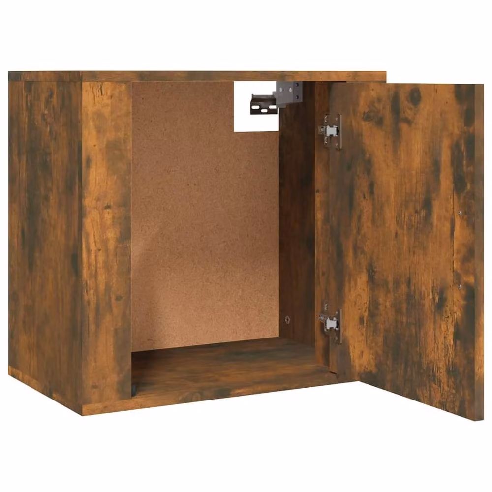 Berkfield Home Wall-mounted Bedside Cabinet in Smoked Oak Brown, W: 50 cm, D: 30 cm, H: 47 cm – 4