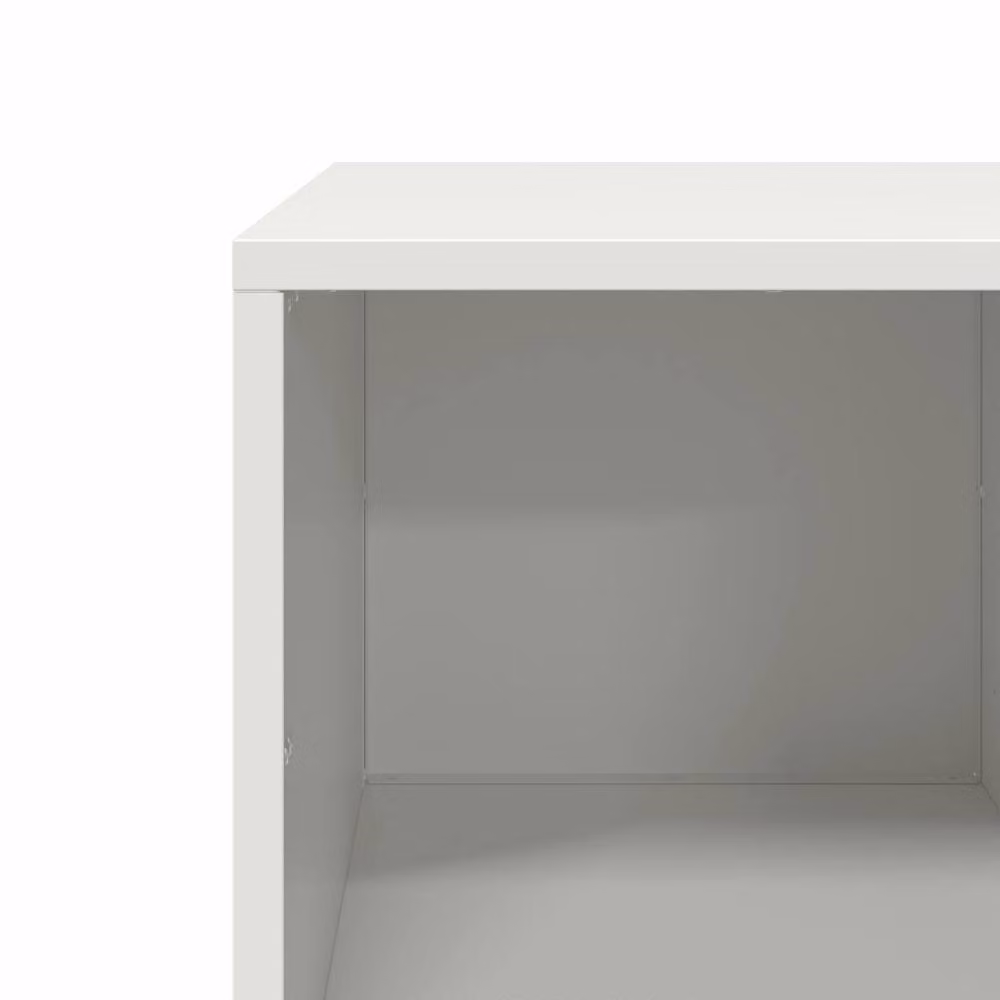 Berkfield Home Sturdy White Metal Coffee Table W/D/H: 101.5 x 50 x 43.5 cm – 4