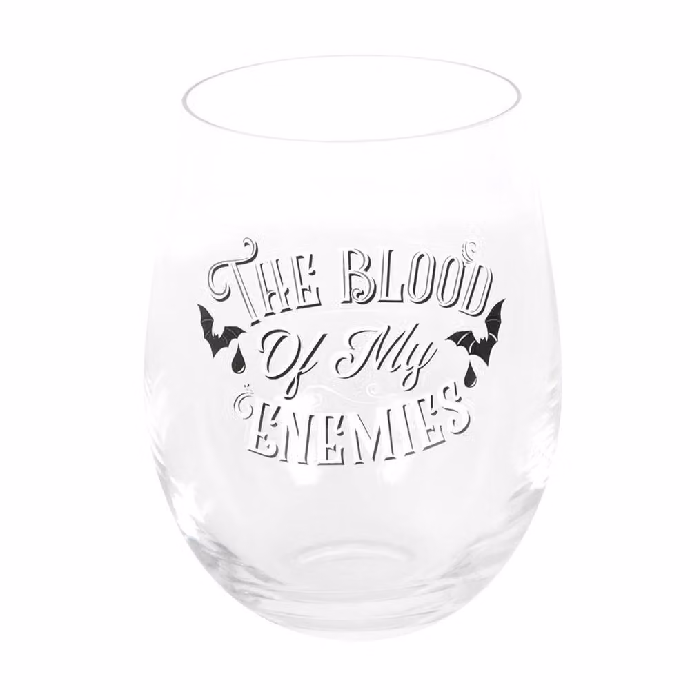 Uniqueful Blood Of My Enemies Stemless Wine Glass, Clear, 550ml – 3