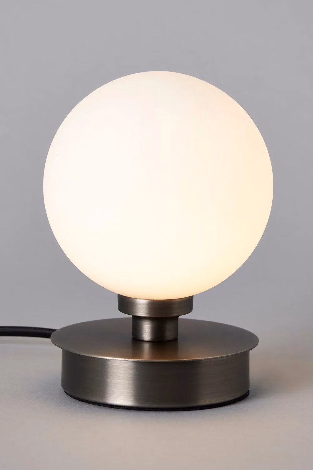 BHS Lighting Claude Pair of Silver Touch Table Lamps with Glass Spheres – 2