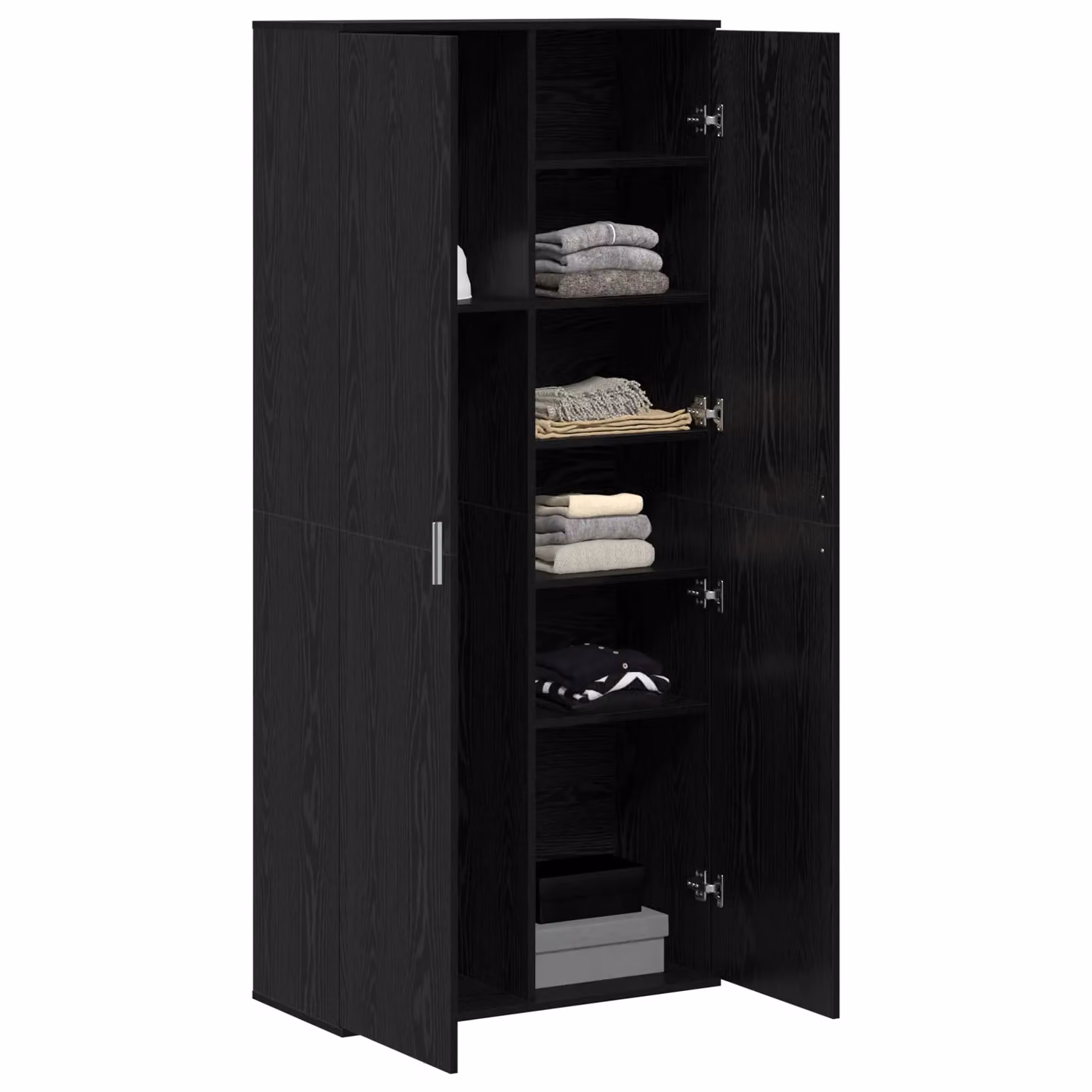 Berkfield Home Black Oak Modern Highboard with Hinged Doors, W/D/H: 80 x 35 x 180 cm – 2