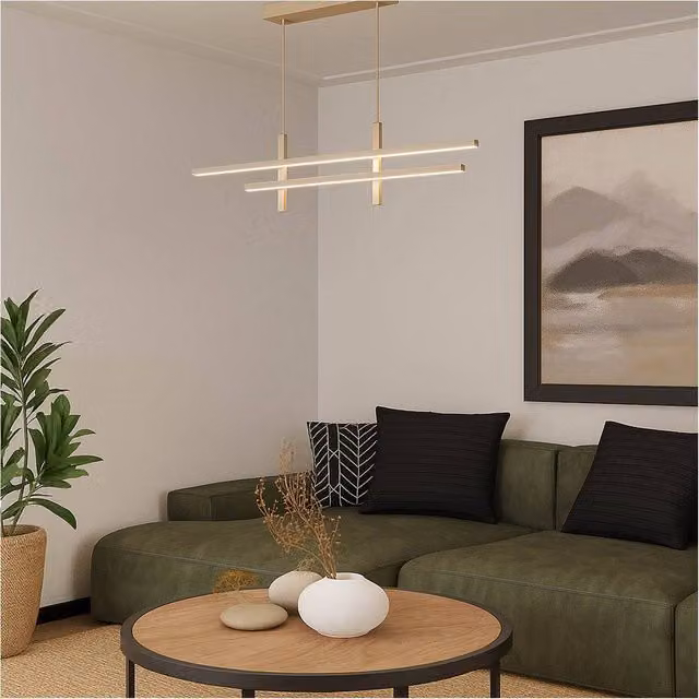 Loops Modern LED Pendant Ceiling Light in Beige