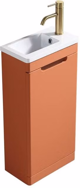 Bathroom Kingdom Acerra Orange Glossy Cloakroom Vanity Basin, Width: 40 cm
