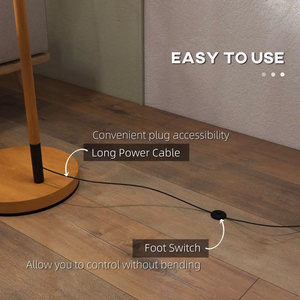 EONLION Brown Floor Lamp with 350 Degree Rotating Adjustable LED Lampshade, H 165 cm x W 35 cm – 3
