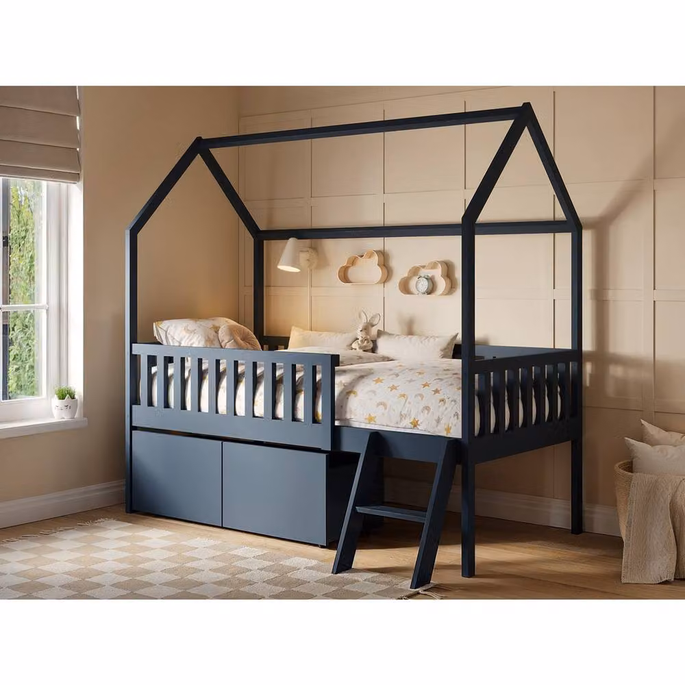 Flair Explorer Single Mid Sleeper Bed with Toy Box in Blue, W/D/H: 196.0 x 124.5 x 169.0 cm – 2