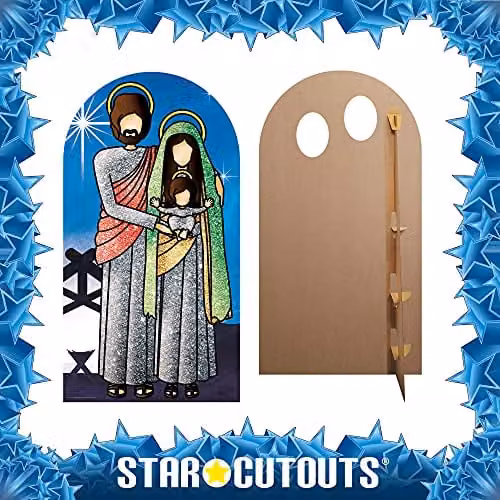 Star Cutouts Holy Religious Sacred Family Adult Cardboard Cutout, Multi-Colour, H 174 x W 93 x D 174 cm – 2