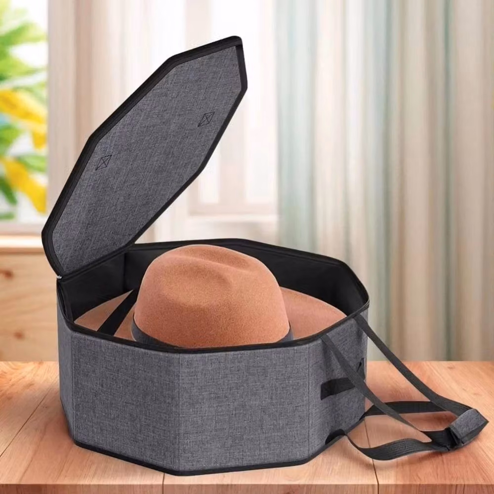 PAWNORA Large Grey Fabric Hat Storage Box – 5