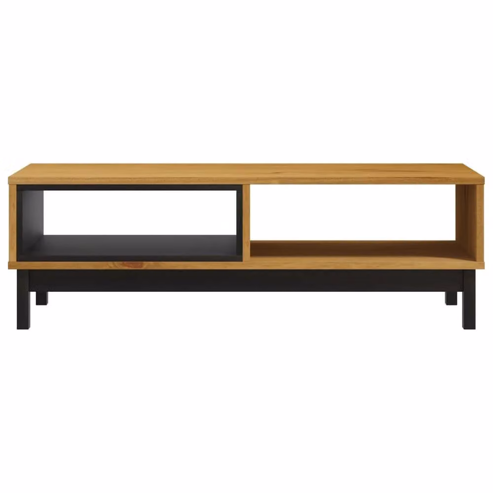 Berkfield Home FLAM Coffee Table in Brown Solid Pine Wood, W/D/H: 100 x 50 x 32.5 cm – 4