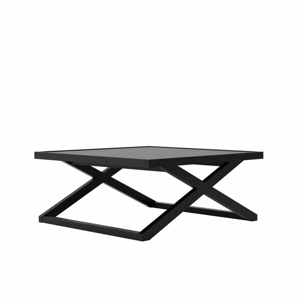 Wyld Haus Enniscorthy Small Black X Frame Coffee Table – 2