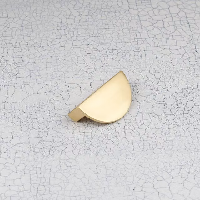 Handle & Home Ribbed Detailing Handles and Coordinating Knobs in Brushed Brass Gold Zinc