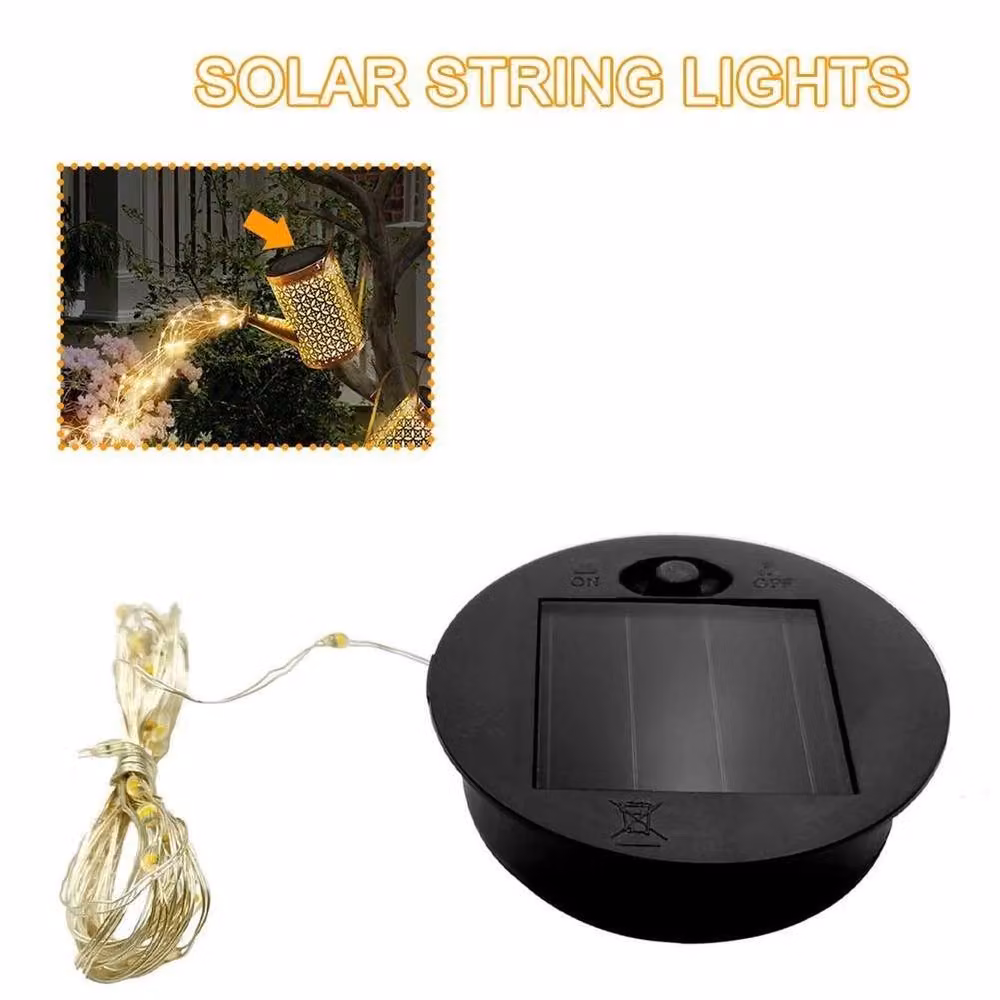 VOGREX Round Solar Powered Replacement LED Light Box in Black with Warm White Light – 3