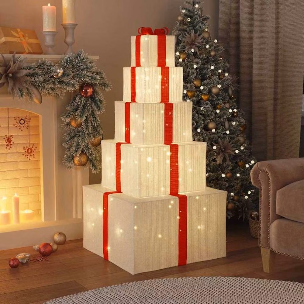Berkfield Home Christmas LED String Lights, 250 Warm White LEDs in a Cube Gift Box – 2