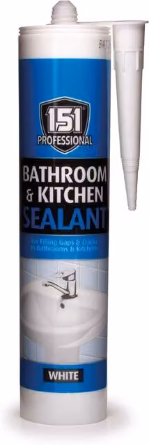 151 Pro Mould Resistant Bathroom and Kitchen Sealant, White, 310ml