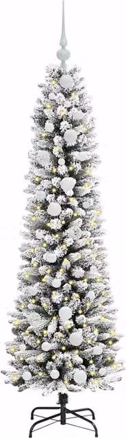 Berkfield Home Artificial Christmas Tree with 150 LEDs in Green and White