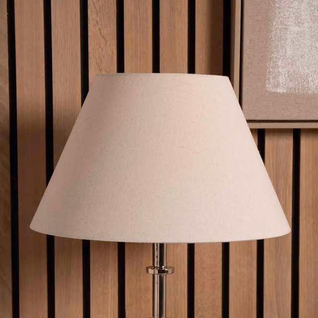 Ruma Natural Cream Empire Cotton Lamp Shade for Table and Floor Lamps, Beige, Diameter: 30.48 cm
