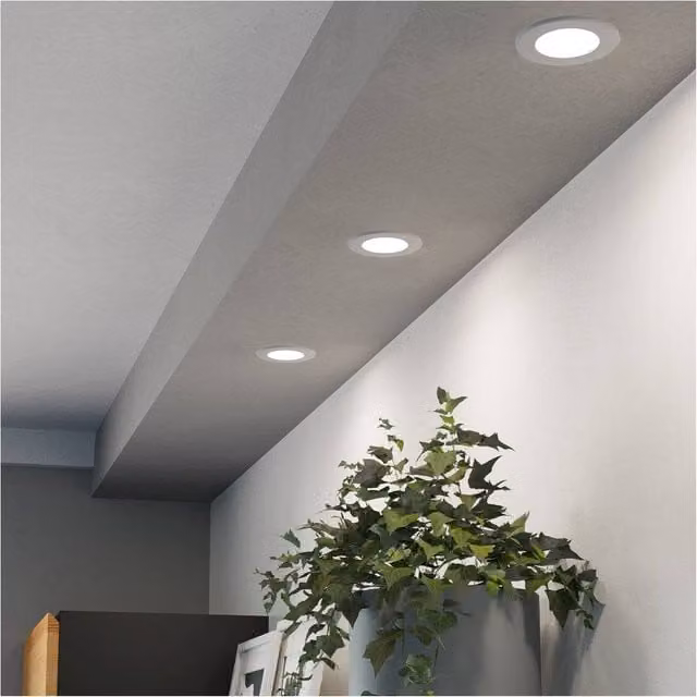 Loops Modern White Round LED Ceiling Spotlight with Bulb Included – 1