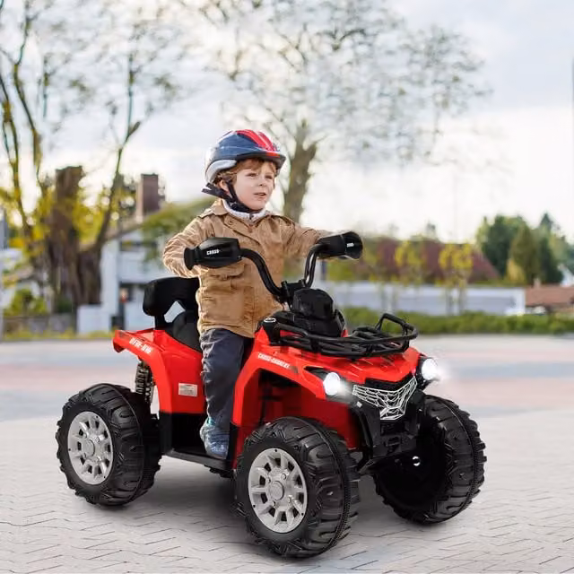 Costway Red Kids Electric Ride On ATV with Light and Sound Effects