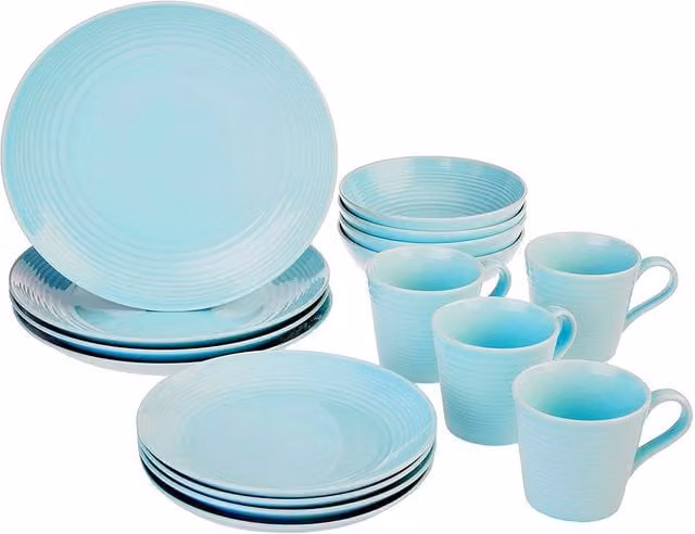 Royal Doulton Gordon Ramsay Maze Blue 16 Piece Stoneware Dinnerware Set – 1