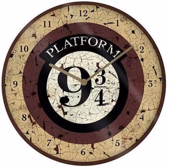 Harry Potter Round Analog Quartz Wall Clock in Brown, Diameter: 25.4 cm