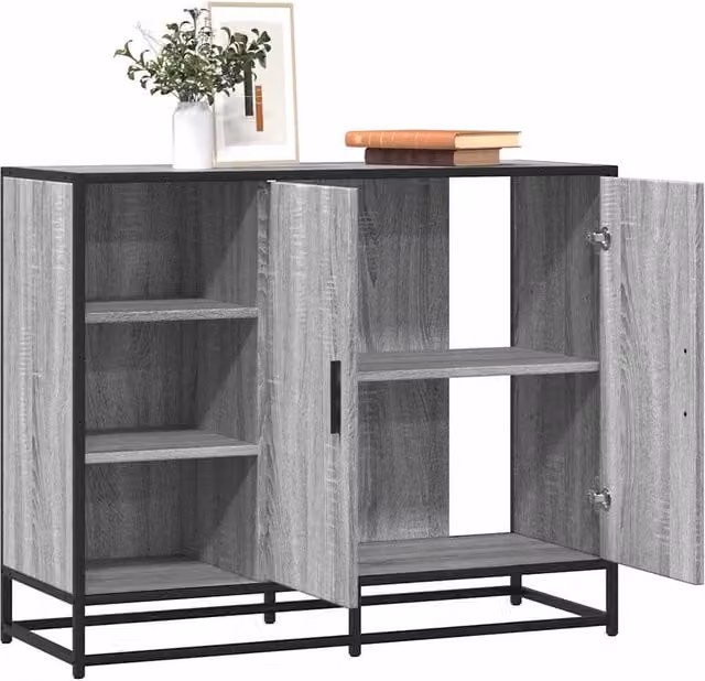 Berkfield Home Grey Sonoma Sideboard W/D/H: 92 x 35 x 76 cm