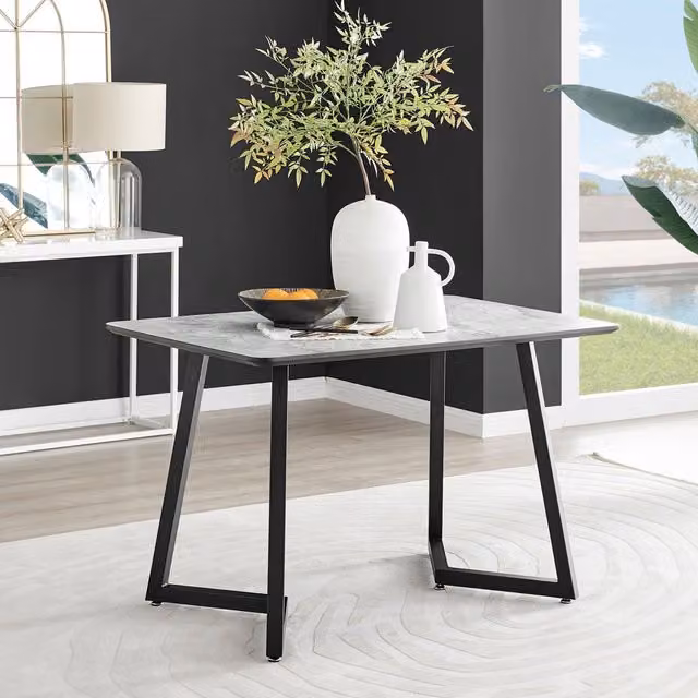 FurnitureboxUK Carson Rectangular Dining Table in White and Black