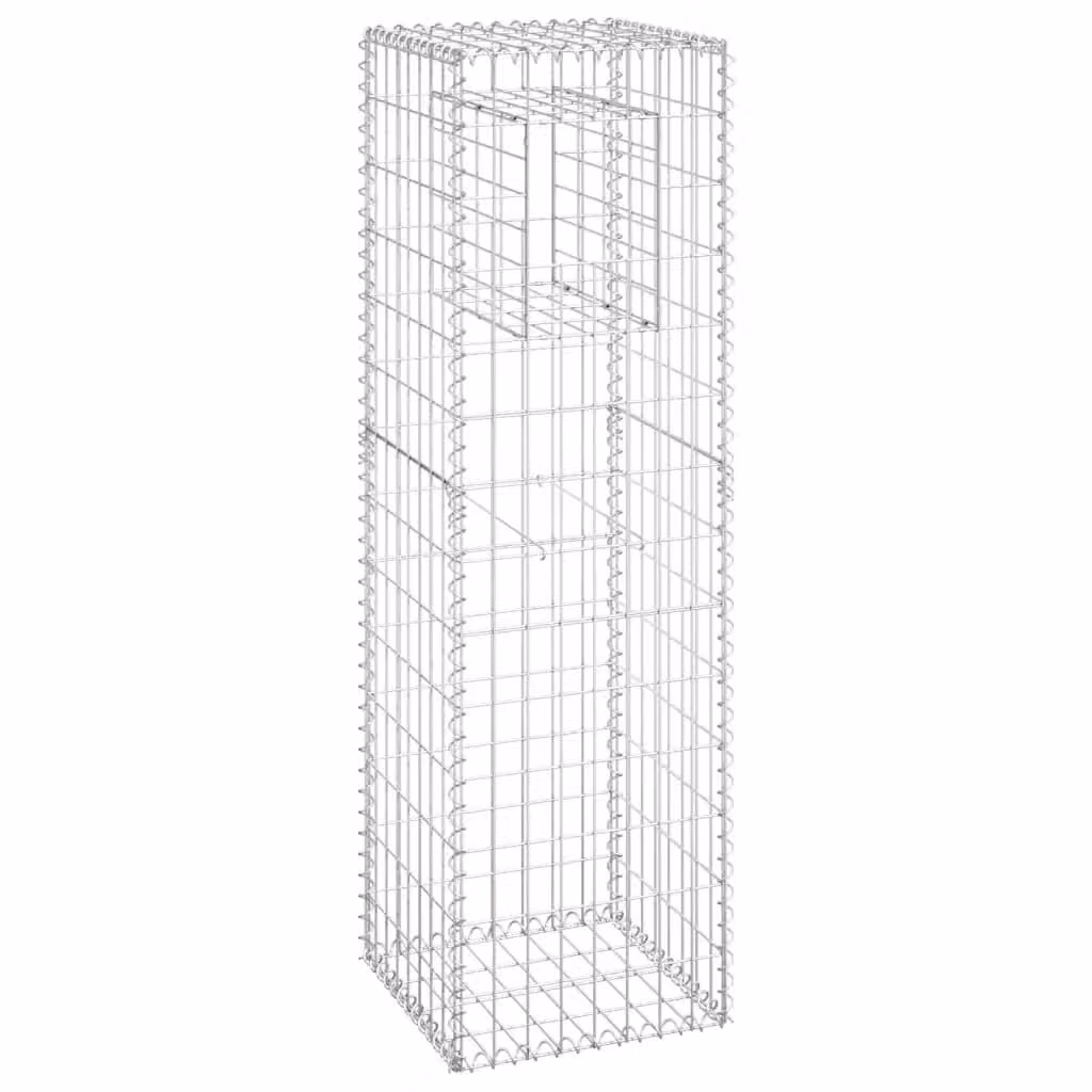 Berkfield Home Silver Steel Gabion Basket Post W/D/H: 40 x 40 x 140 cm – 2