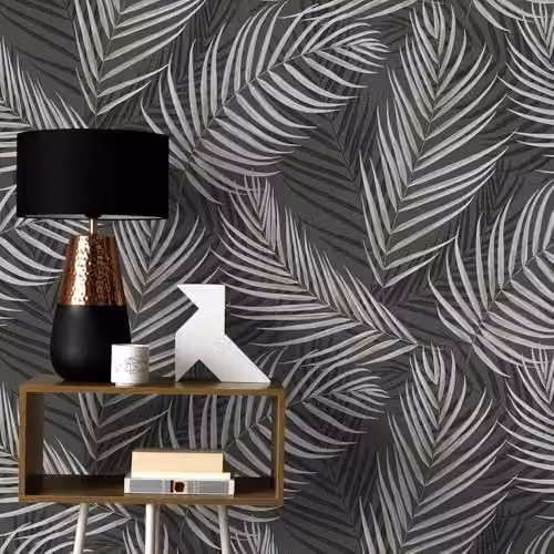 Erismann Fashion for Walls Floral Modern Wallpaper in Black and Grey
