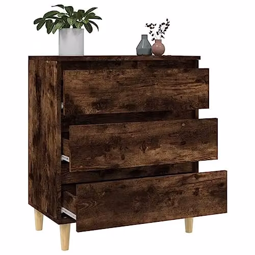 vidaXL Smoked Oak Sideboard in Brown, W/D/H: 60 x 35 x 70 cm – 4