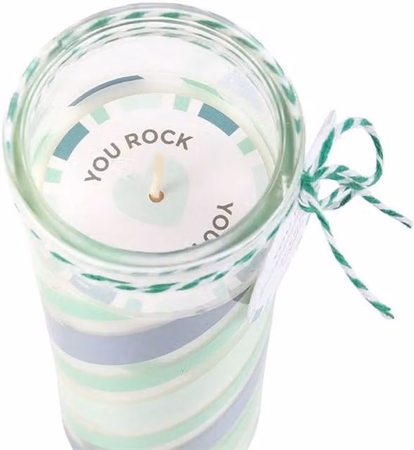 Something Different Peppermint Candy Stripe Green Multicolour Pillar Tube Candle
