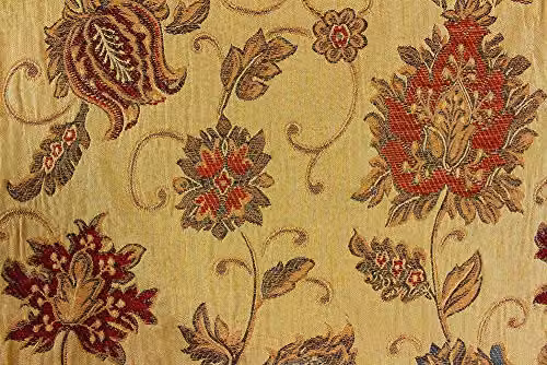 Paoletti Zurich Floral Jacquard Filled Cushion in Gold and Yellow, W/D/H: 45 x 45 x 45 cm – 3