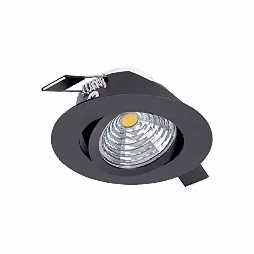 Loops Black Aluminium 6W LED Round Recessed Wall and Ceiling Flush Downlight – 1