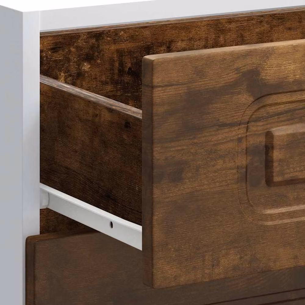 Berkfield Home Kalmar Kitchen Base Cabinet in Smoked Oak Brown Engineered Wood, H: 81.5 x W: 60.0 x D: 46.0 cm – 4