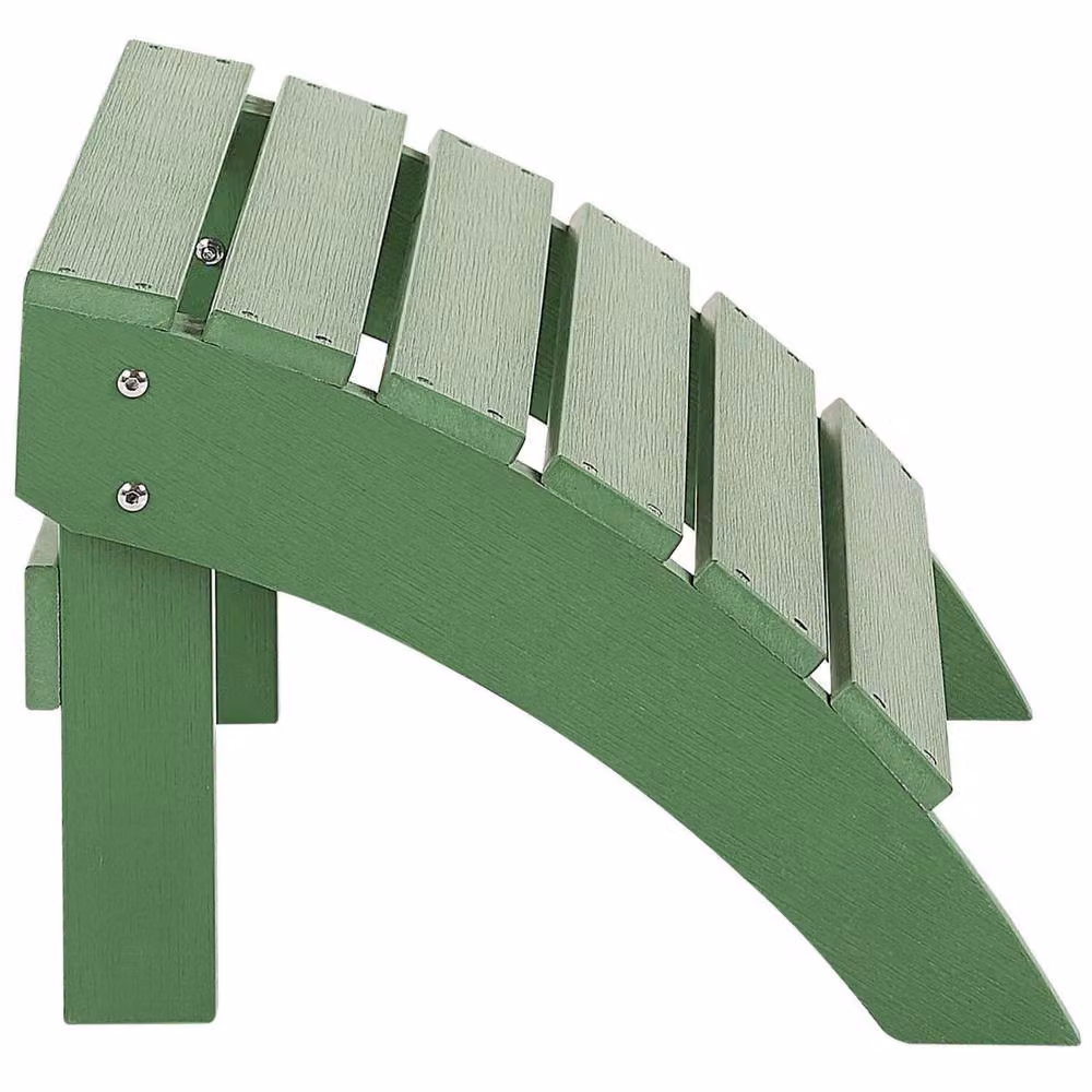Wyld and Coco Green Garden Footstool Weather-Resistant Slatted Ottoman – 2