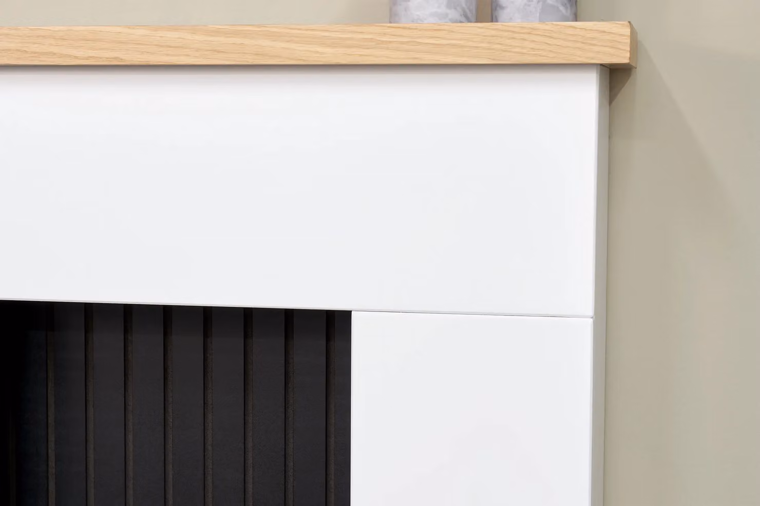 Adam Fires & Fireplaces Innsbruck Stove Fireplace in Pure White with Hudson Electric Stove in Black – 4