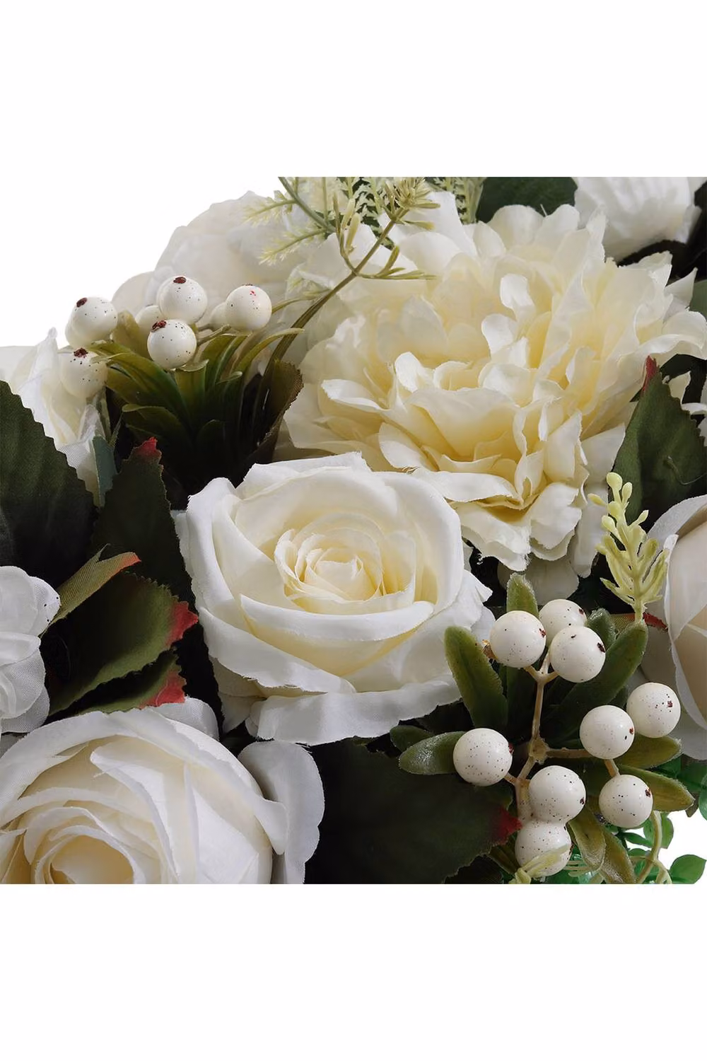 Garden Sanctuary White Artificial Silk Peony and Rose Wedding Aisle Floral Row Decor – 2