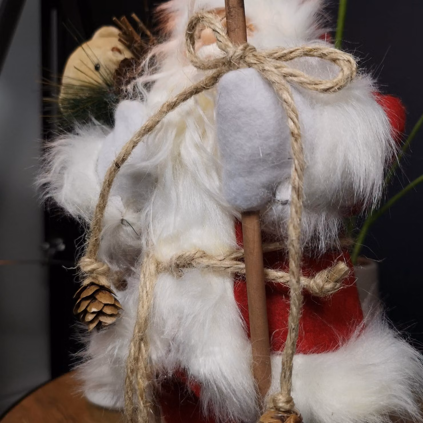 Samuel Alexander Battery Operated Light Up Standing Santa Claus with Brown Woven Sack, Red and White, Height: 30 cm – 4