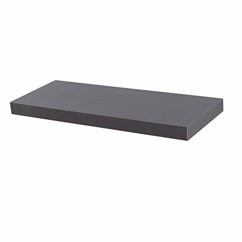 Harbour Housewares Modern Floating Wall Shelf in Grey with Integrated Lighting, W: 60 cm