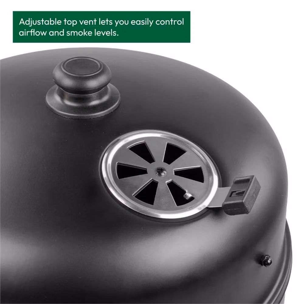 Nordara Vertical Charcoal BBQ Smoker and Outdoor Barbecue Grill in Black, W/D/H: 50 x 70 x 80 cm – 5