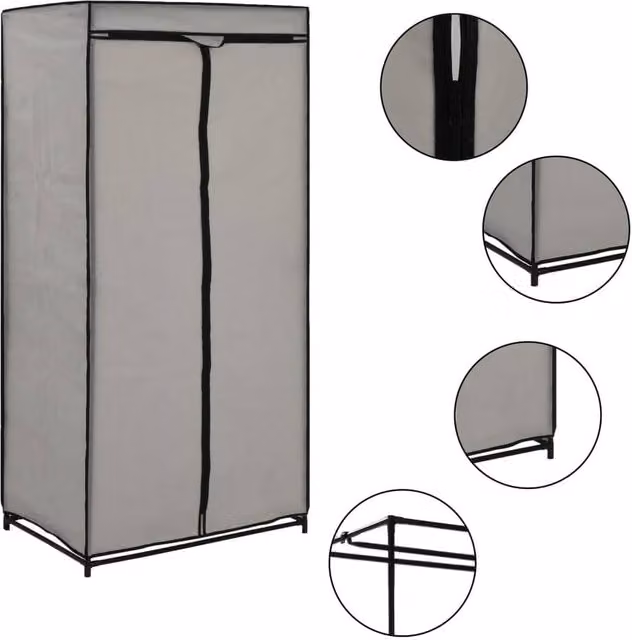 Berkfield Home Grey Wardrobe W/D/H: 75 x 50 x 160 cm – 1