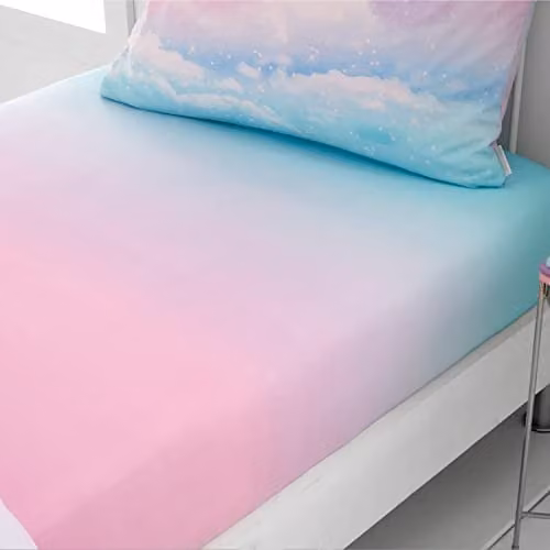 Catherine Lansfield Ombre Rainbow Clouds Double Fitted Sheet, Pink Multicolour, W/D/H: 140 x 200 x 25 cm