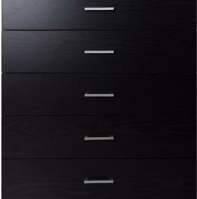 Home Treats Modern Multicolour Black Chest of Drawers with Wood and Metal Finish