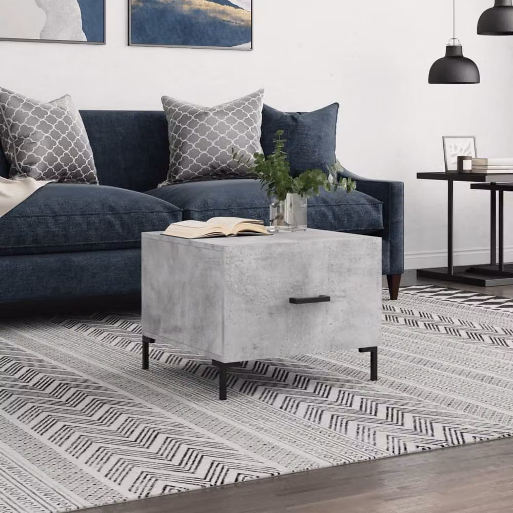 Berkfield Home Industrial Square Coffee Table in Grey, W/D/H: 50 x 50 x 40 cm – 2