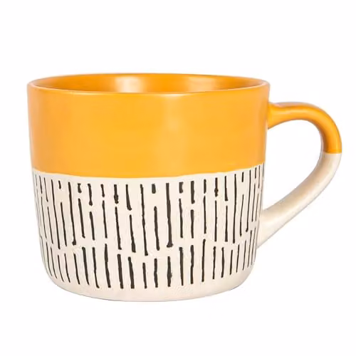 Nicola Spring Mustard Yellow Ceramic Stoneware Coffee Mug, 475ml