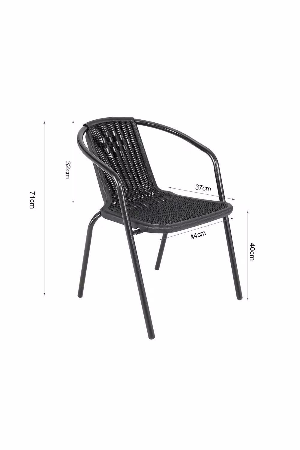 H&O Direct Square Tempered Glass Outdoor Garden Table with 4 Black Polyrattan Chairs – 2