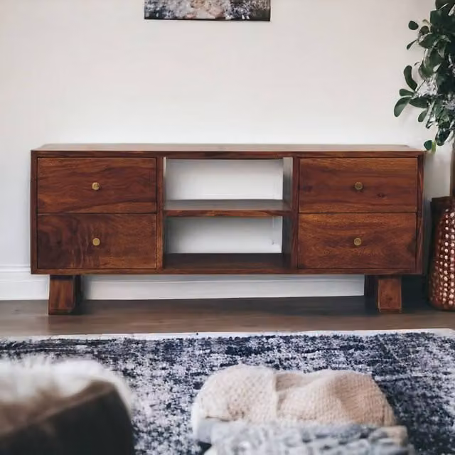 Artisan Furniture Tula Sheesham Wood Media Unit in Brown