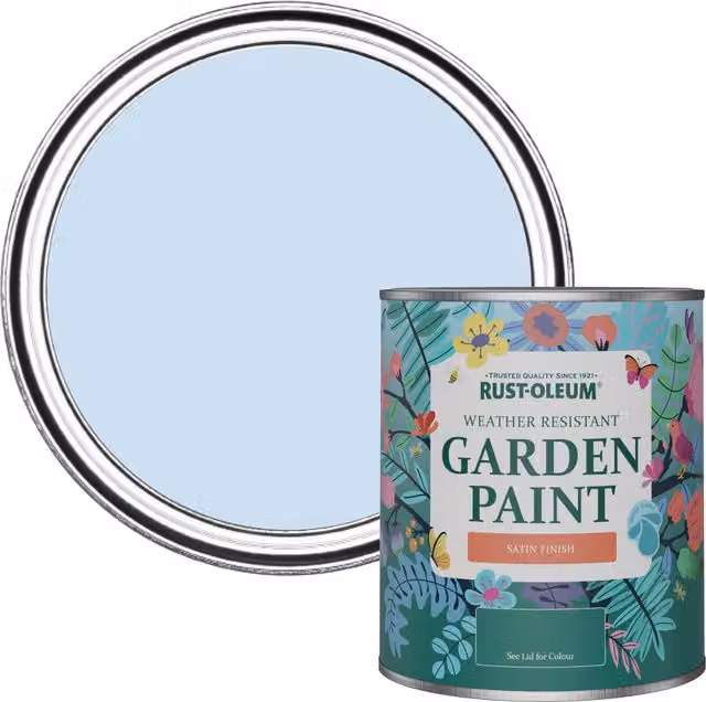 Rust-Oleum Water-Based Garden Paint in Satin Finish, Blue, 0.75 l