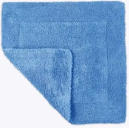 Allure Bath Fashions Reversible Heavyweight Cotton Square Shower Mat in Cornish Blue, 55 x 55 cm – 1