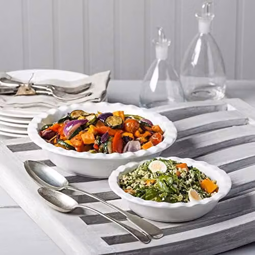 WM Bartleet & Sons White Porcelain Round Pie Dish Set of 2 – 3