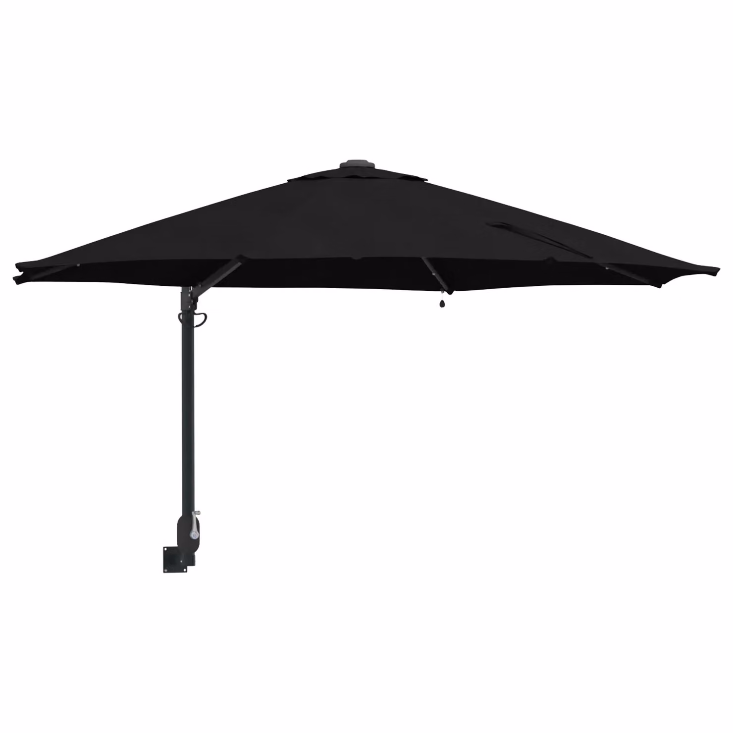 Berkfield Home Wall-mounted Garden Parasol with LEDs in Black, Diameter: 248 cm – 2