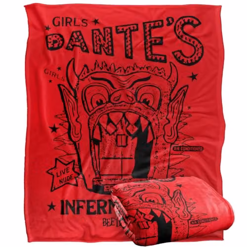 Warner Bros. Beetlejuice Dantes Inferno Room Silky Touch Super Soft Fleece Throw Blanket, Multicolour, W: 152 cm, D: 127 cm